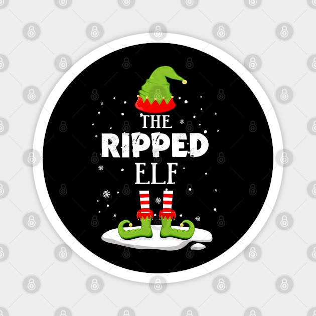 Ripped Elf Matching Family Gift Christmas Party Pajama Magnet by ragsmips